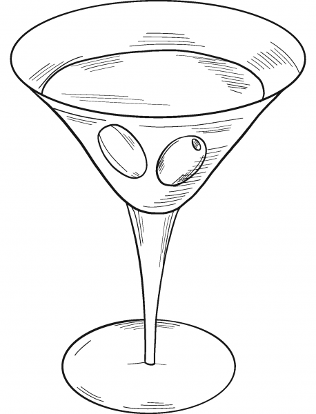 Martini Glass coloring page image