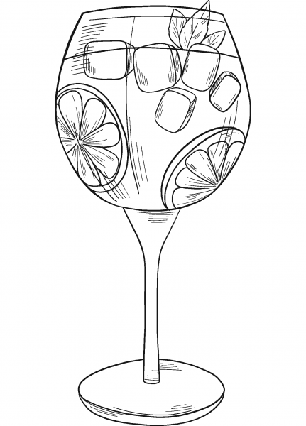 Martini Glass coloring page image
