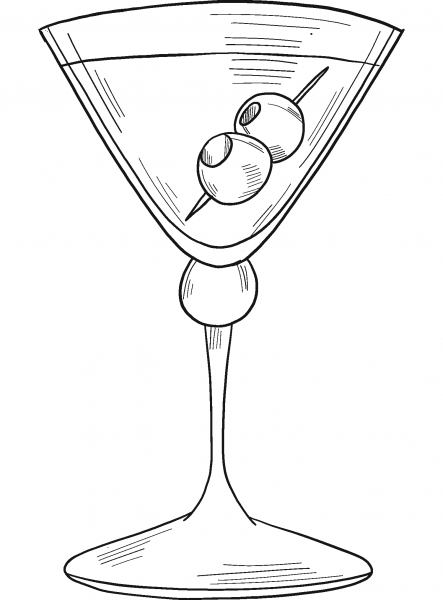 Martini Glass coloring page image