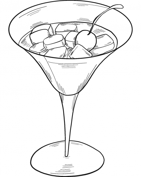 Martini Glass coloring page image