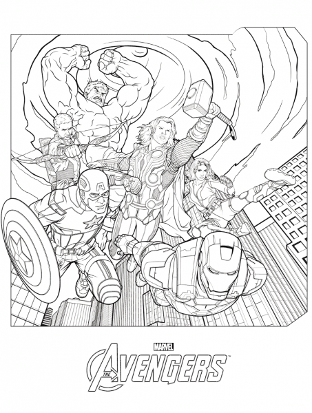 Marvel Avengers coloring page image
