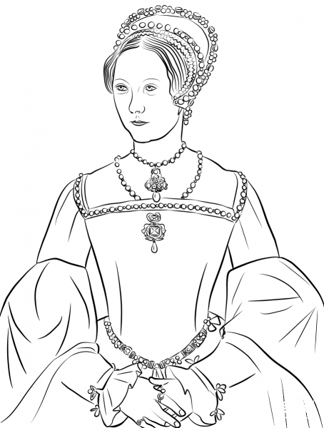 Mary I Tudor coloring page image