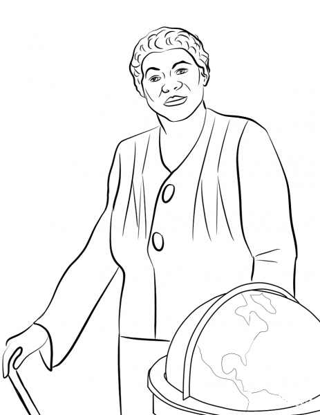 Mary McLeod Bethune coloring page image