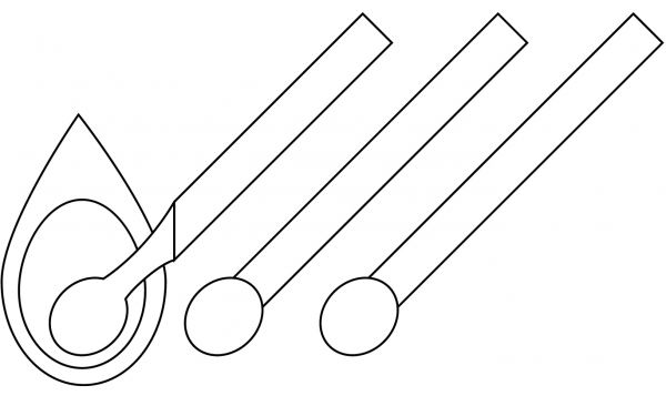 Matches coloring page image