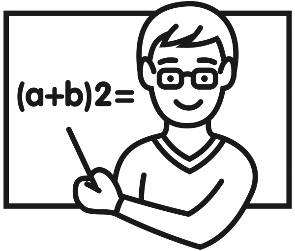 Mathematics Teacher coloring page image