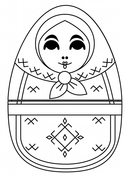 Matryoshka coloring page image