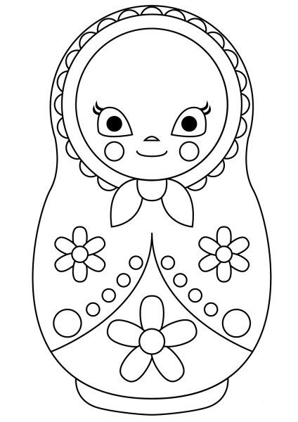 Matryoshka coloring page image
