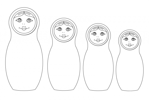 Matryoshka Dolls coloring page image