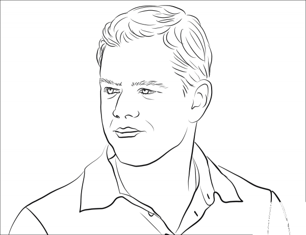Matt Damon coloring page image