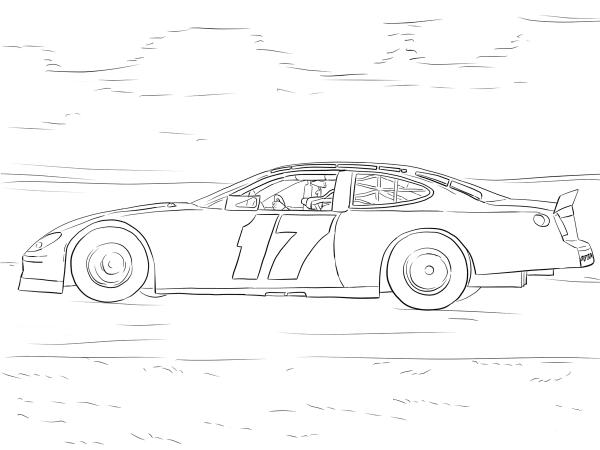 Matt Kenseths NASCAR Car coloring page image