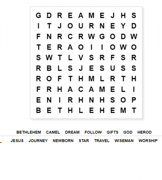 Matthew 2.1 Wordsearch coloring page image