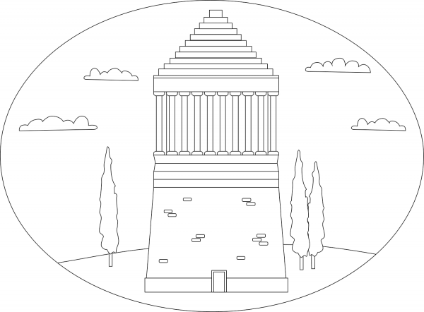 Mausoleum at Halicarnassus coloring page image