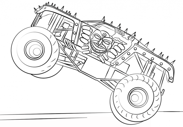 Max-D Monster Truck coloring page image