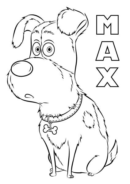 Max from the Secret Life of Pets coloring page image
