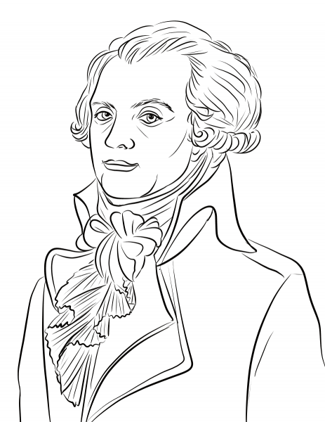 Maximilien Robespierre coloring page image
