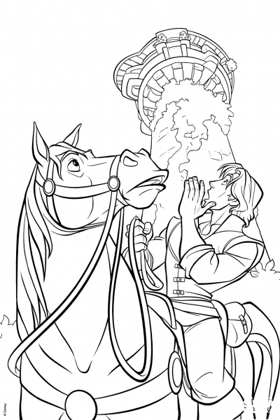 Maximus and Flynn coloring page image