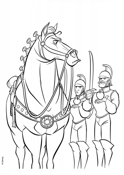 Maximus and Royal Guards coloring page image