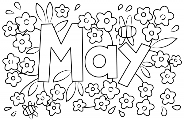 May coloring page image