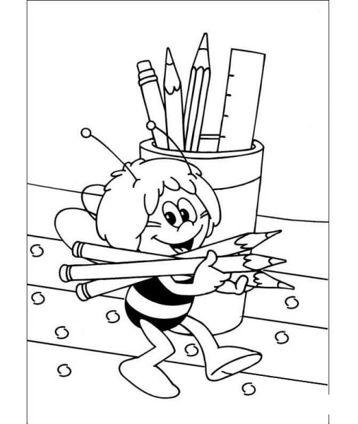 Maya Goes To School  coloring page image