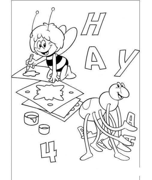 Maya Makes The Picture  coloring page image