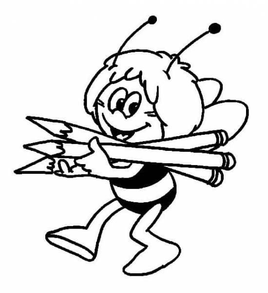 Maya With Pencils  coloring page image