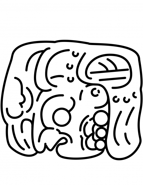 Mayan Glyph coloring page image