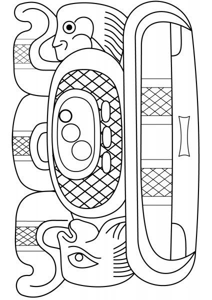 Mayan Symbol coloring page image