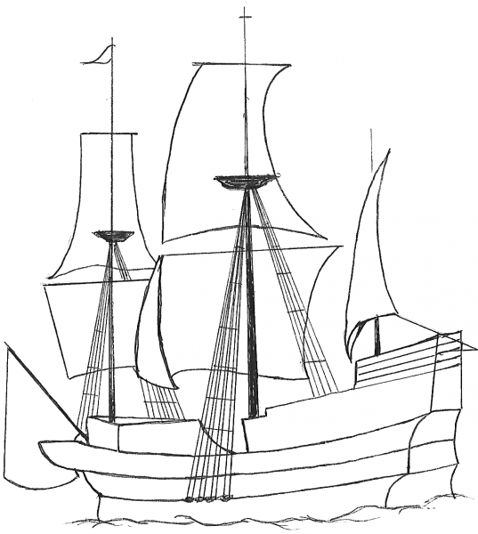 Mayflower coloring page image