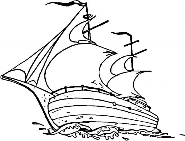 Mayflower Ship  coloring page image