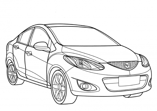 Mazda 2 Sedan  coloring page image