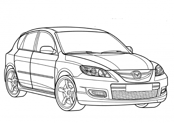 Mazda 3 MPS  coloring page image