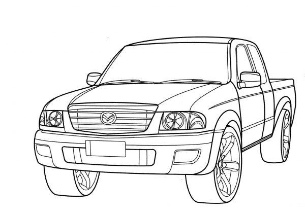Mazda B-Series pickup truck coloring page image