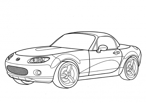 Mazda MX-5 coloring page image