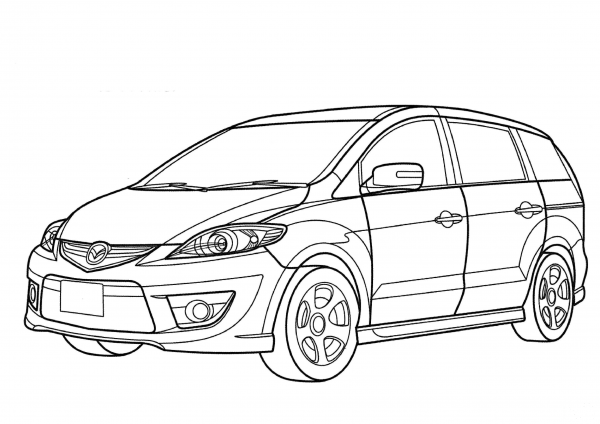 Mazda Premacy minivan coloring page image
