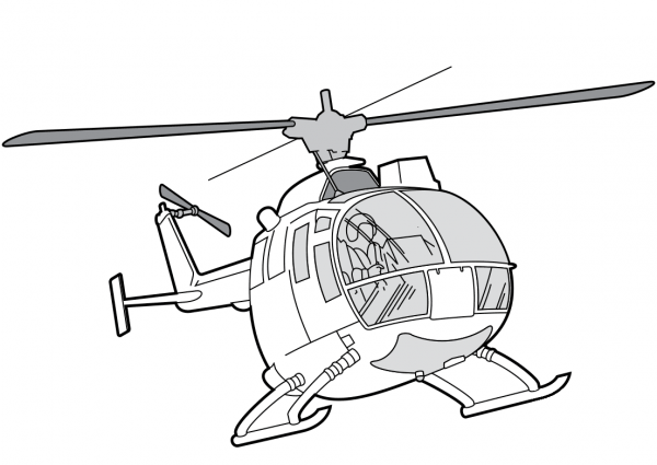 MBB Bo 105 Helicopter coloring page image