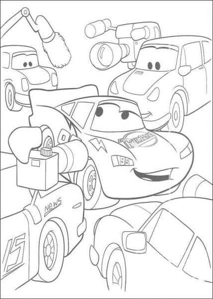 Mc’Queen And Friends  coloring page image