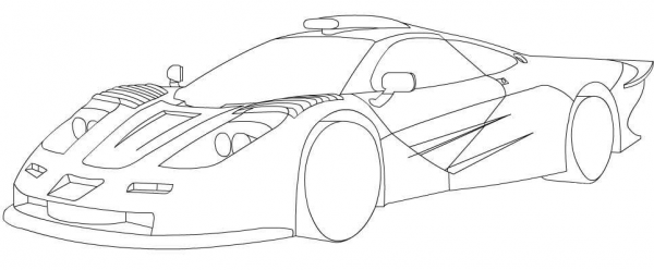 McLaren F1 coloring page image
