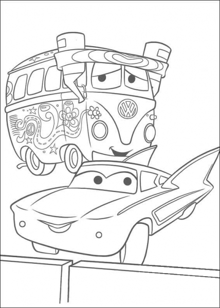 McQueen and Fillmore coloring page image