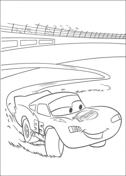 McQueen is So Fast  coloring page image