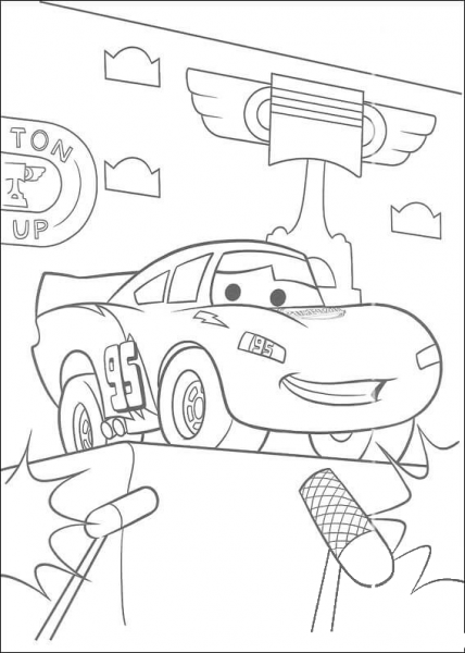 McQueen is the winner coloring page image