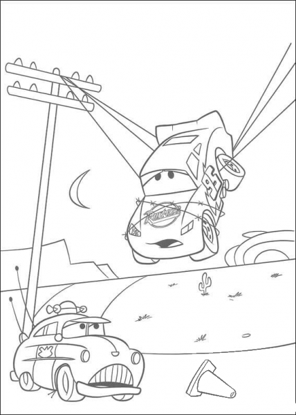 McQueen trapped coloring page image