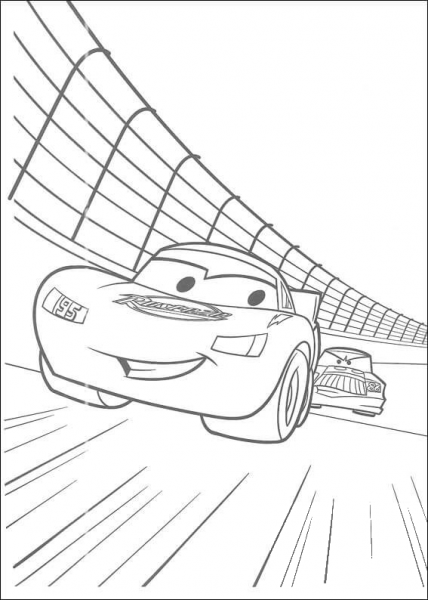 McQueen wants to finish first in racing coloring page image