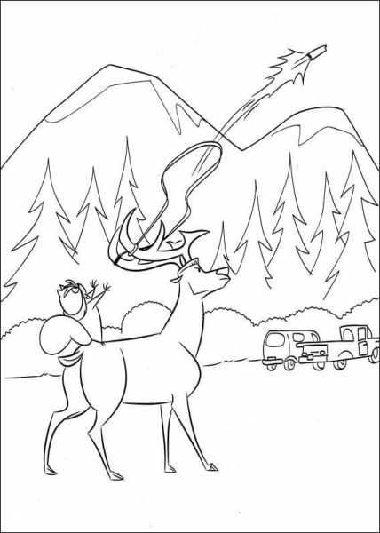 McSquizzy attacks hunters coloring page image