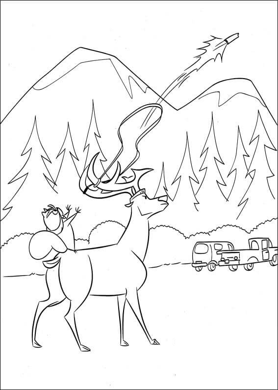 McSquizzy attacks hunters coloring page - ColouringPages