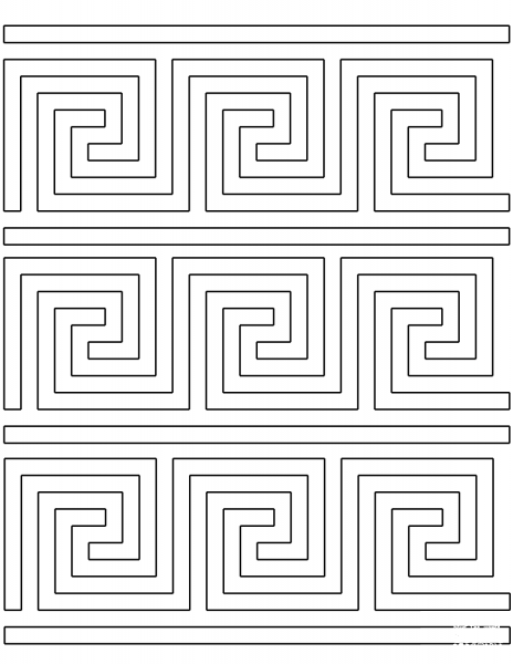 Meander Greek Pattern coloring page image