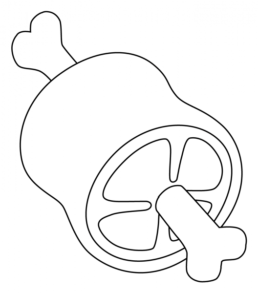 Meat on Bone Emoji coloring page image