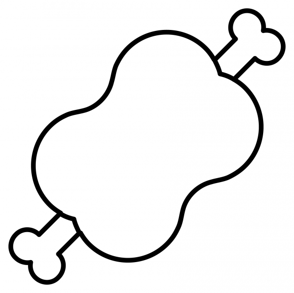 Meat on Bone Emoji coloring page image