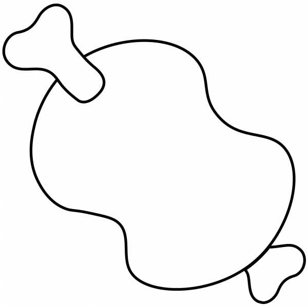 Meat on Bone Emoji coloring page image