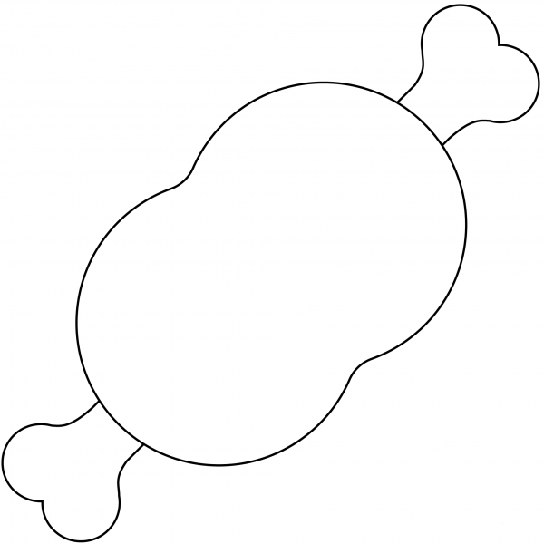 Meat on Bone Emoji coloring page image