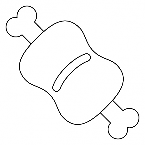 Meat on Bone Emoji coloring page image